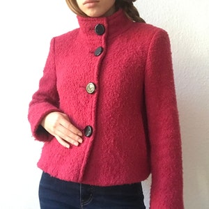vintage années 60 style y2k Marella mod boucle veste rose framboise image 1