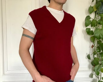 vintage 90s red pure wool vest Burberry's