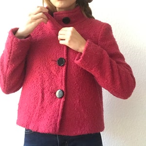 vintage années 60 style y2k Marella mod boucle veste rose framboise image 2