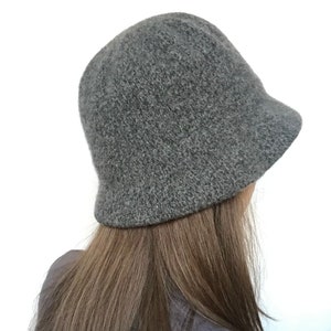 vintage 90s minimalistic Kenzo grey wool bucket hat