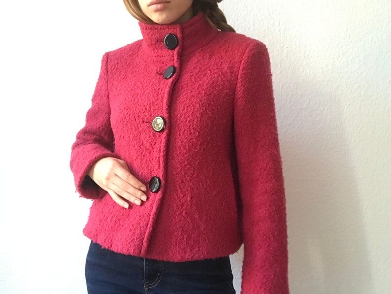 vintage années 60 style y2k Marella mod boucle veste rose framboise image 1