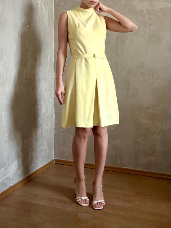 bust detail a-line mini dress in sky blue Dovie Gathered Bust Linen Mini Dress in Light Blue