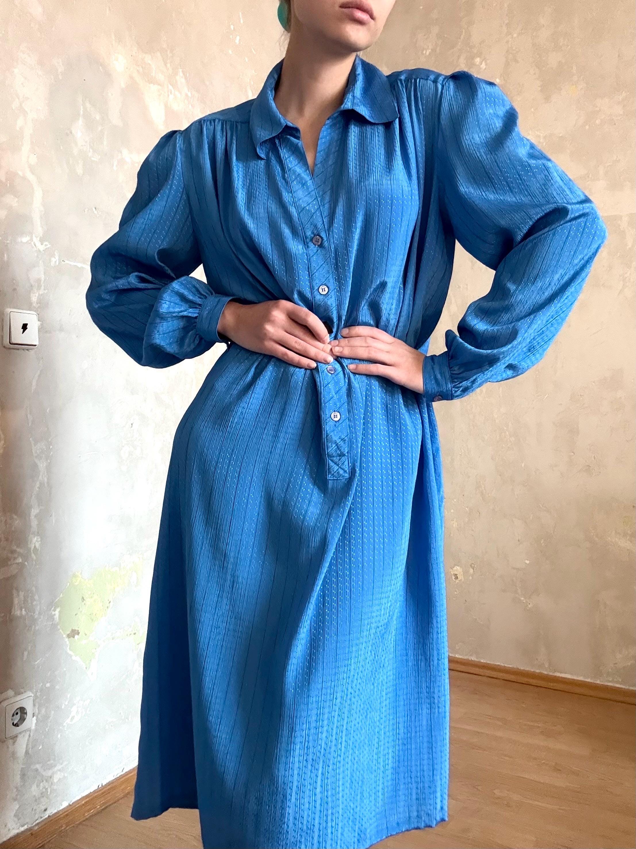 aquamarine blue shirt dress OLIPHANT Mini Collared Shirt Dress Matrix Blue  Matilda's Life Style
