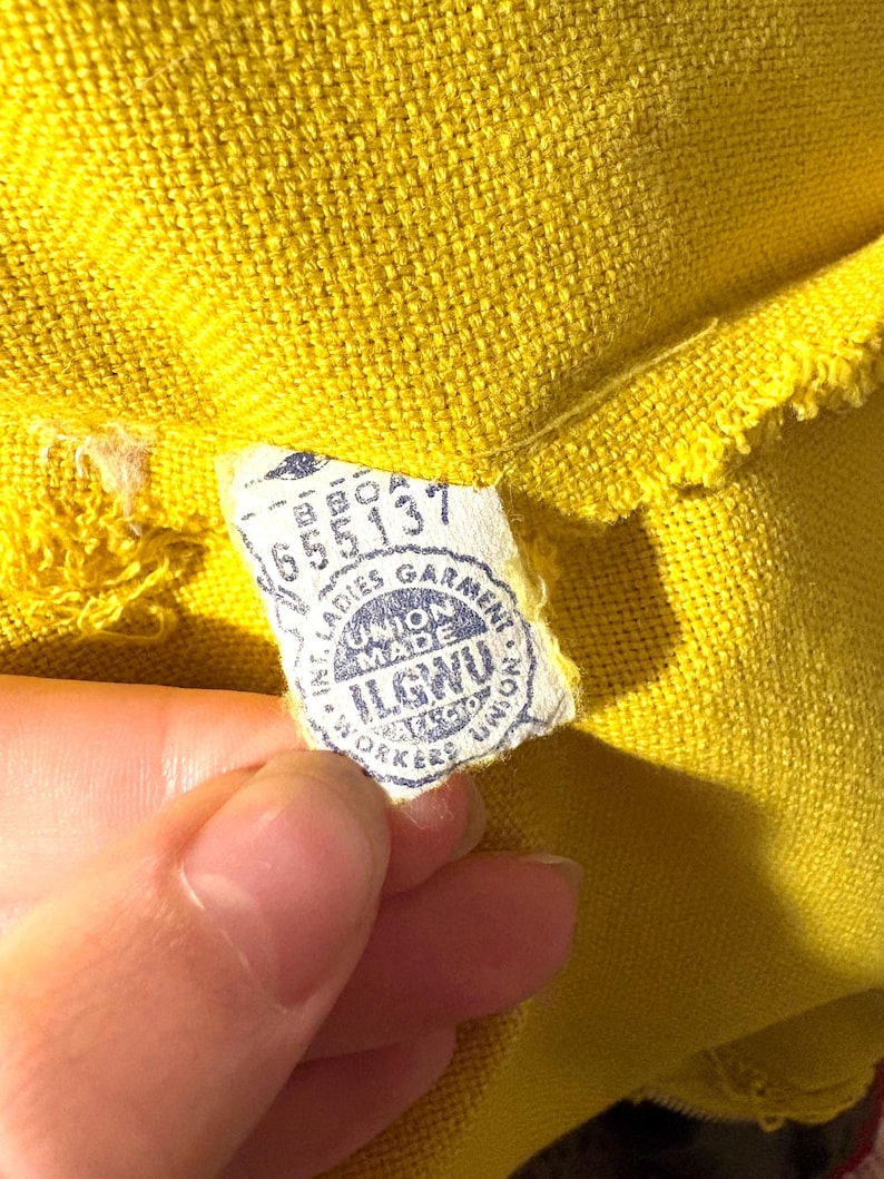 vintage 60s kelly arden yellow mini dress — mod shift, pockets, size xs-s image 9