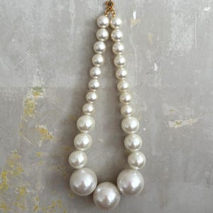 handmade upcycled vintage beads chunky statement pearl necklace