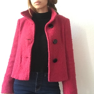 vintage années 60 style y2k Marella mod boucle veste rose framboise image 3