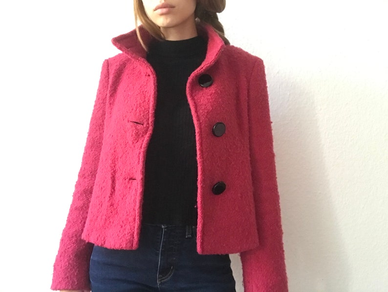 vintage années 60 style y2k Marella mod boucle veste rose framboise image 3