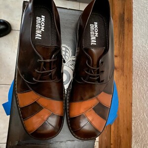 Deadstock zapatos brogue de cuero marrón estilo años 70 con cordones Zodiac imagen 3