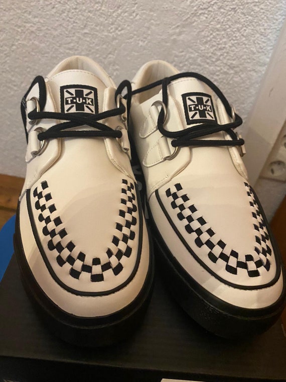 deadstock white leather creepers sneakers T. U. K. - image 5