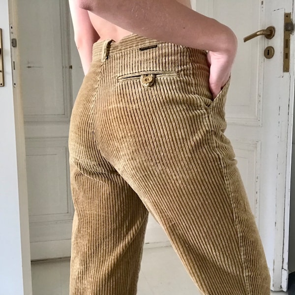 vintage 70s 80s Wrangler rare caramel beige corduroy trousers