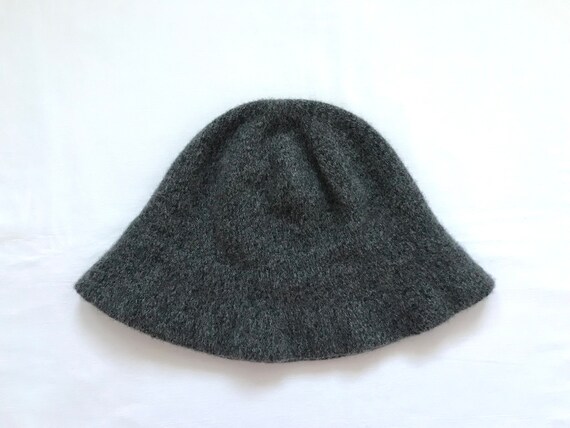 Vintage Kenzo Bucket Hat — 90s Minimalist Grey Wool - Etsy display picture 1