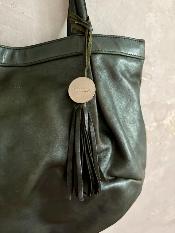 Stefanel Handtasche Leder Grau Silber Handtasche Stefanel Baguette