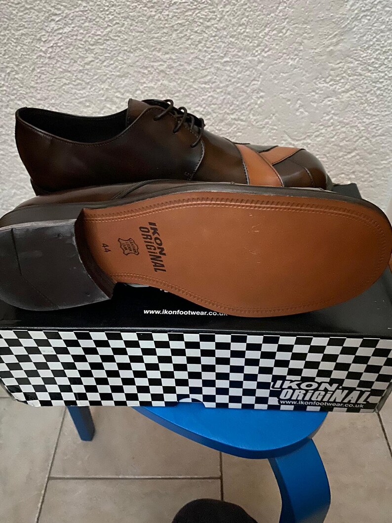 Deadstock zapatos brogue de cuero marrón estilo años 70 con cordones Zodiac imagen 4