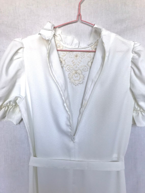 vintage handmade 70s 80s ethnic style white embro… - image 7