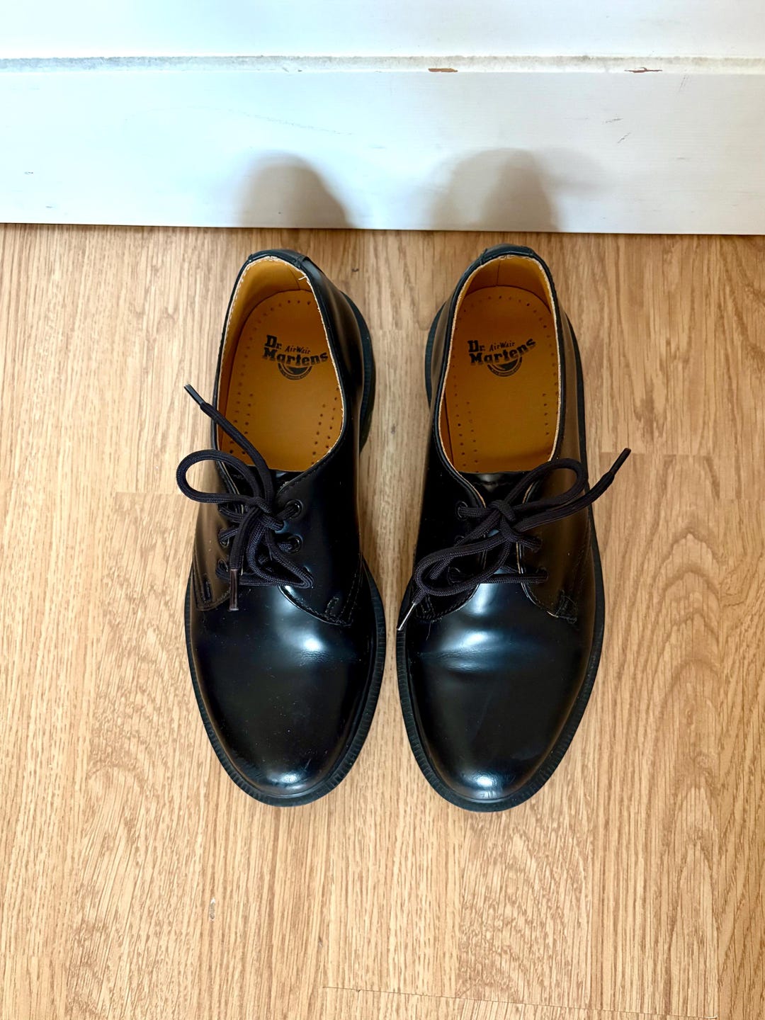 Dr. Martens Black Leather Lace-Up Derby Shoes. Size 9 11311425_43277774_600.jpg main image 2