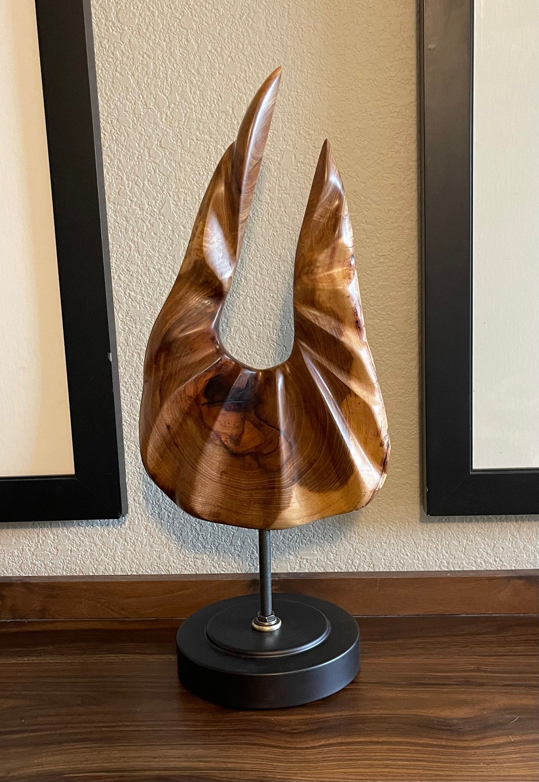 Wood Sculpture Abstract Handmade Wood Decor Table Top Decor Etsy