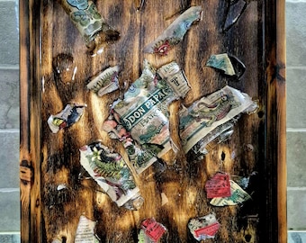 broken bottle art painting epoxy resin bottle Don Papa Baroko