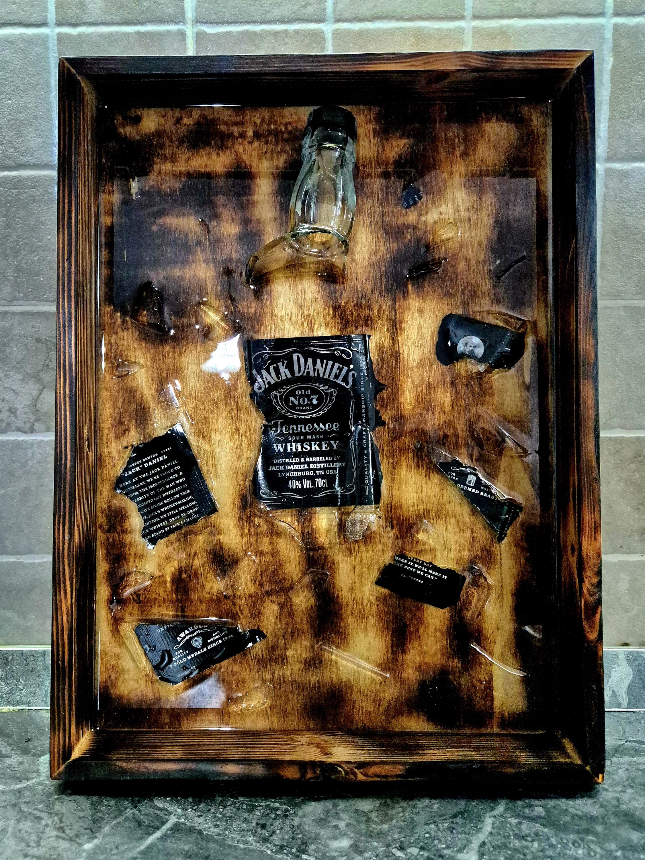 Broken Bottle Art Painting Epoxy Resin Jack Daniel's Bottle - Etsy