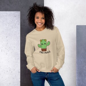 Felpa girocollo grafica da donna, Felpa con abbracci gratuiti, Felpe alla moda per le donne, Felpa estetica, Idea regalo di San Valentino
