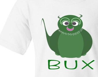 Bux Fun and Cute Dinosaur Character in Vibrant Color Text 