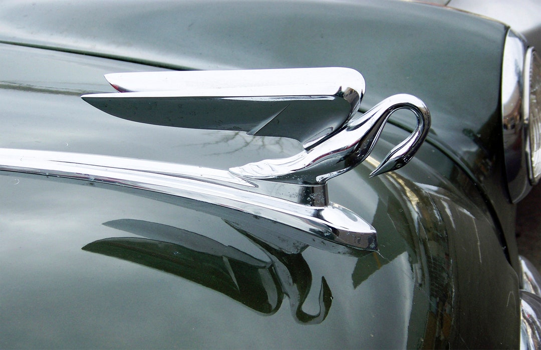 【開店記念セール！】 Vintage Packard With Swan Hood Ornament, Classic Car Image 置物