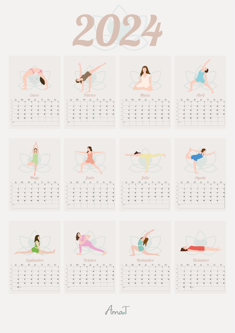 Calendario 2024 Yogaloto Etsy Australia