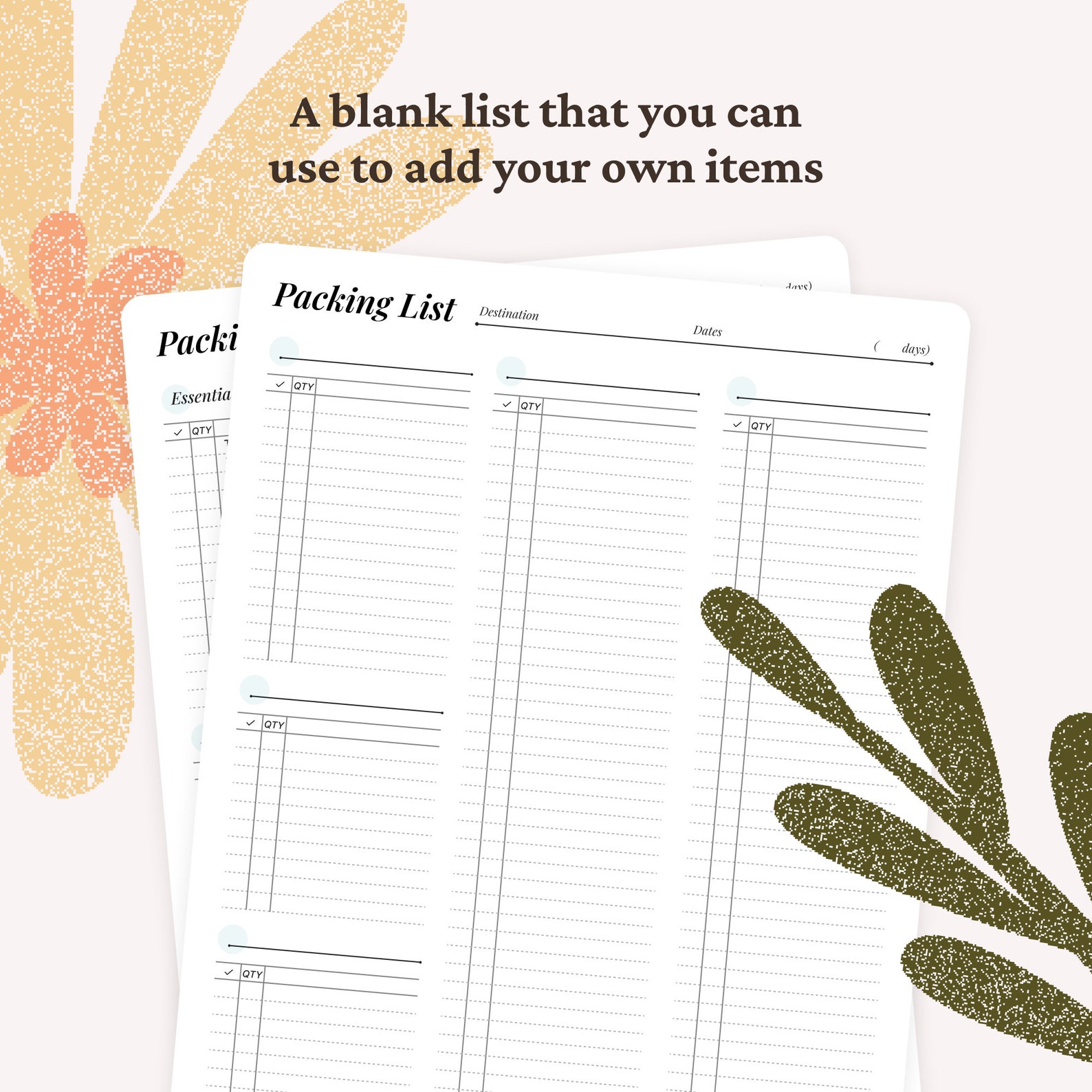 Travel Packing List | Printable PDF - Etsy