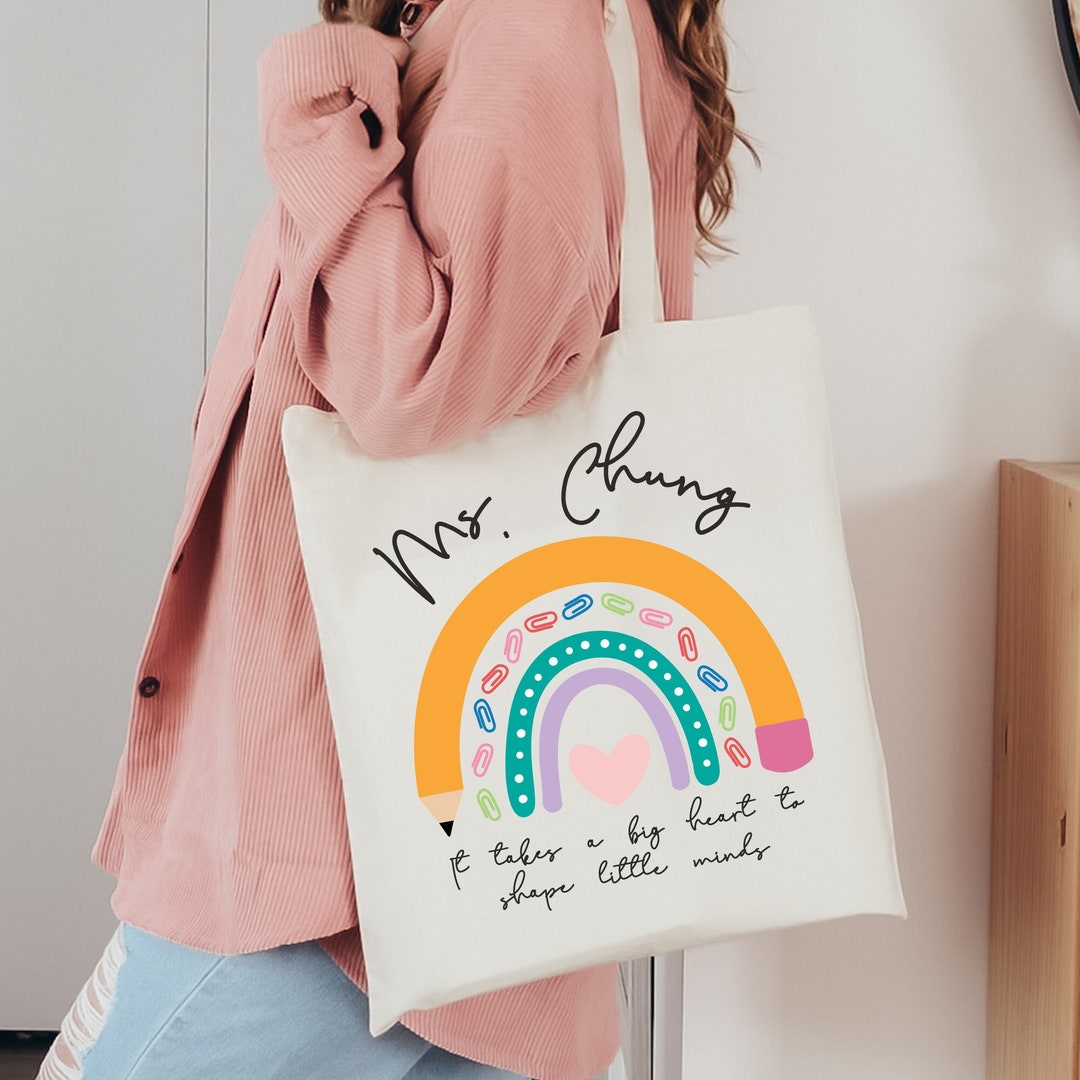 Personalized Teacher Tote Bag, Tote Bag for School Teacher, Custom ...