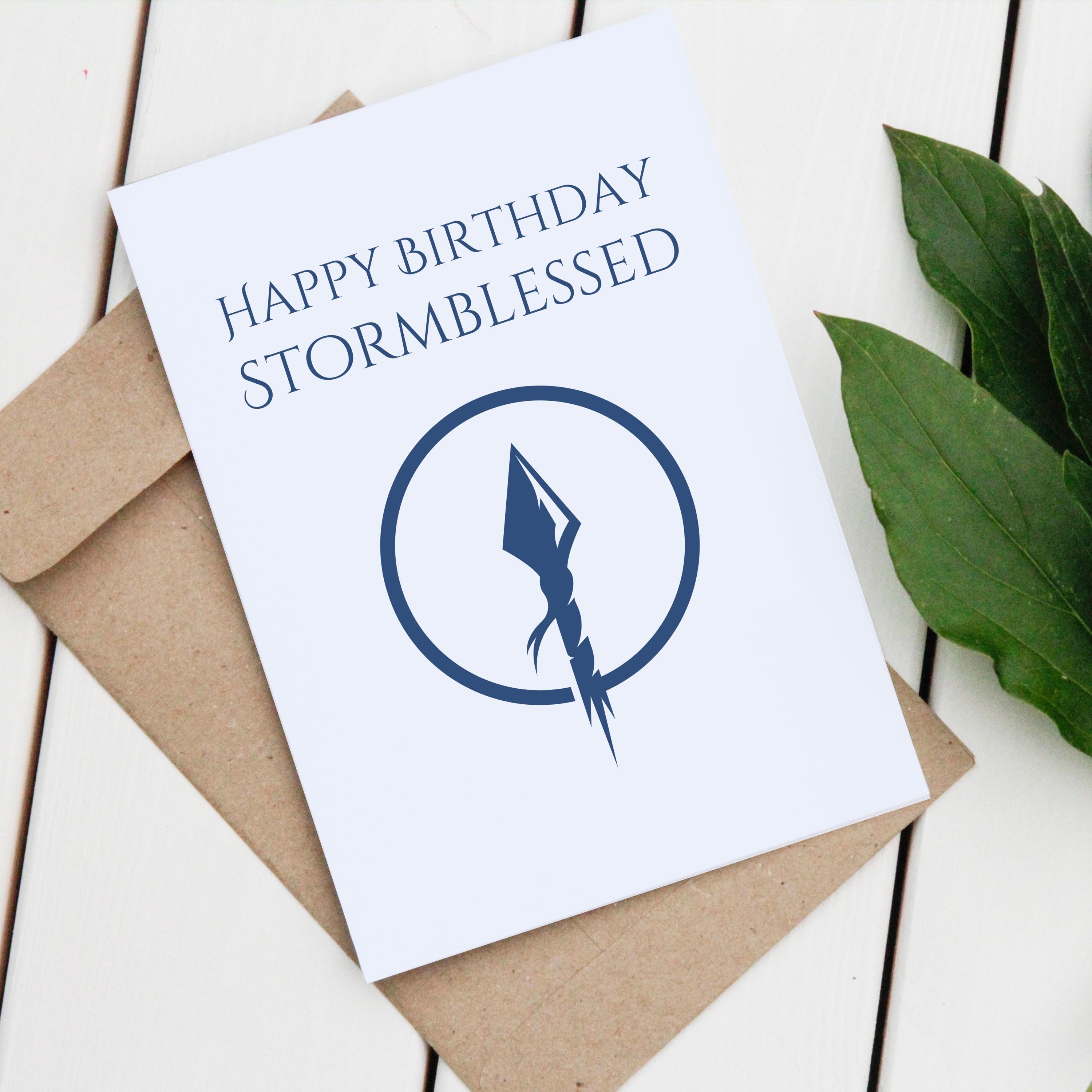Happy Birthday Stormblessed - Book Birthday Card - Stormlight Archive Inspired - Stormlight Card