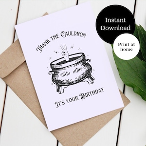 Thank the Cauldron it's your Birthday - Buch Geburtstagskarte - Bücherwurm Karte - Romantasy - Booktok - Acotar inspiriert - Printable - Download