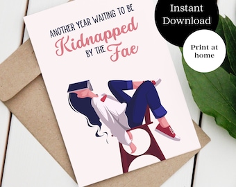 Kidnapped by the Fae - Book Birthday Card - Printable Greeting Card - Digital Card - Print at home
