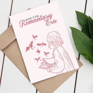 Carte inspirée de votre époque romantique - carte d'anniversaire livre - carte rat de bibliothèque - carte d'amateur de livres - anniversaire livresques - quatrième aile