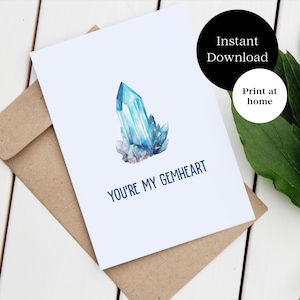 You're My Gemheart - Bücher Geburtstagskarte - Leseratte Karte - Bücherwurm - Print at home - Stormlight Archive inspiriert - Stormlight Karte
