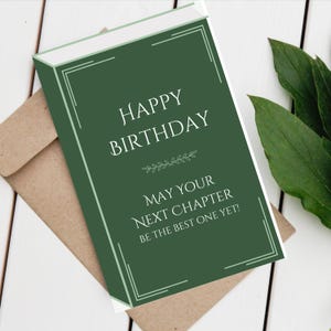 Livre carte d'anniversaire - joyeux anniversaire, que votre prochain chapitre soit le meilleur à ce jour - carte rat de bibliothèque - amateur de livres - cadeau pour lecteur