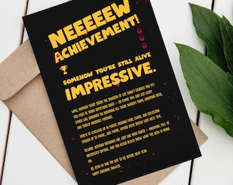 Dungeon Crawler Carl  - New Achievement - Birthday Card - Gamer Card - LitRPG - Bookish