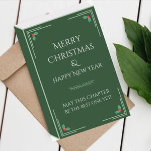 Réservez une carte de Noël - joyeux Noël et bonne année, que ce chapitre soit le meilleur à ce jour - carte rat de bibliothèque - amateur de livres - cadeau pour lecteur