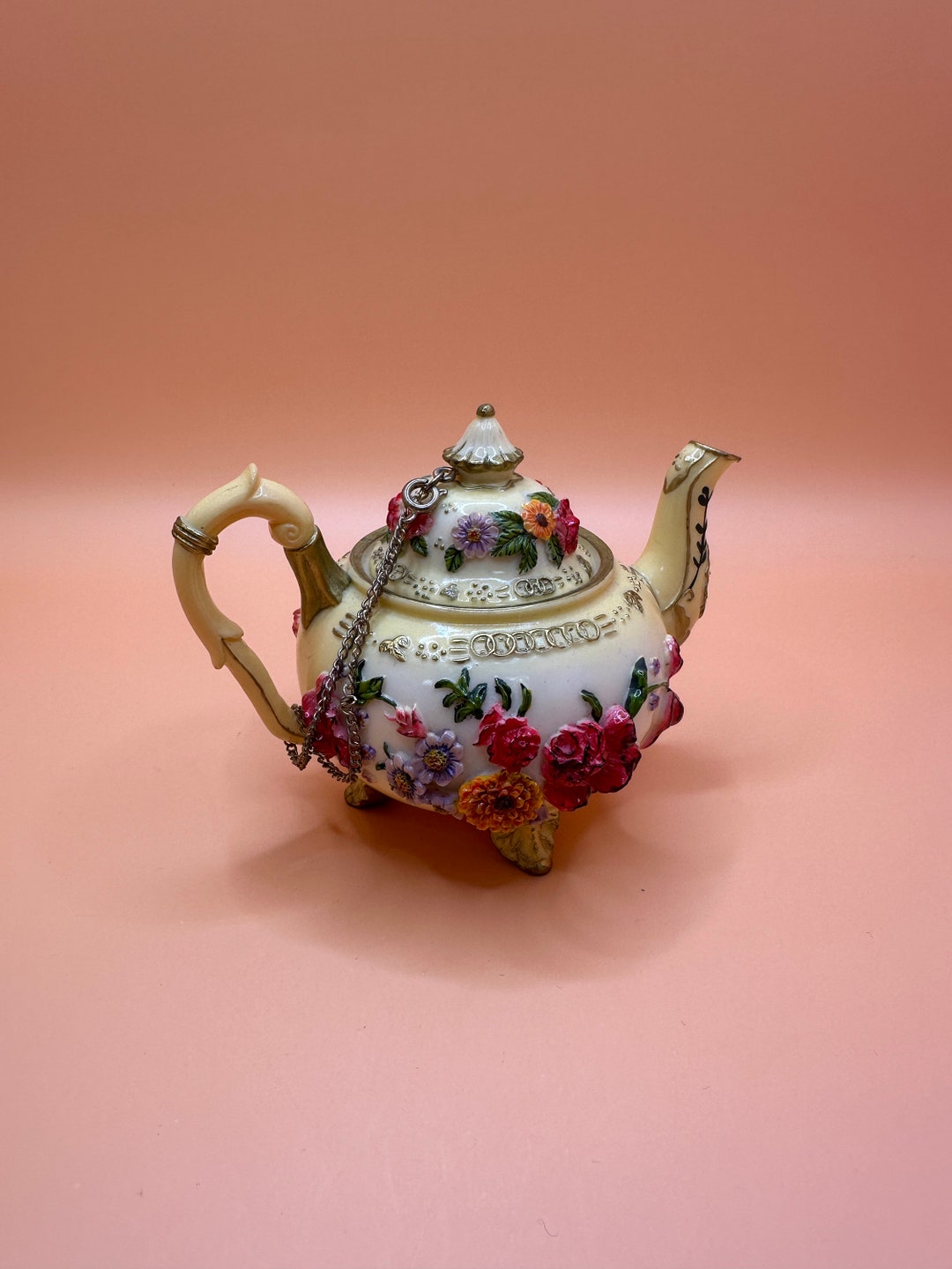 Vintage Elizabethan Victorian Mini Hinged Teapot Trinket Box Etsy