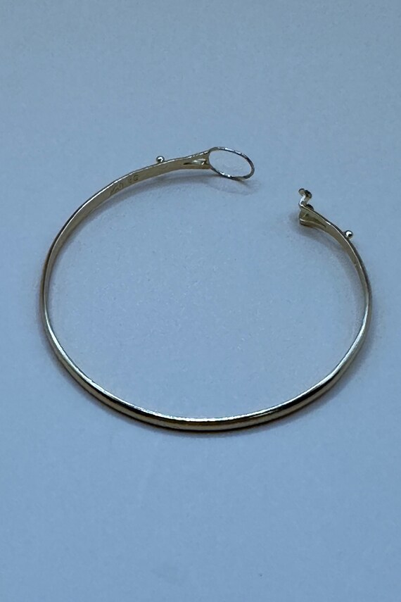 Vintage Rare Sterling Silver Gold Plated Bangle B… - image 4