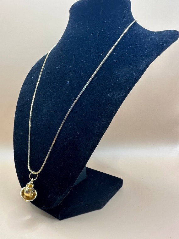 Vintage Gold Tone Necklace with Gold Tone Pitcher… - image 2