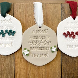 Friend polymer clay ornament, Christmas, gift