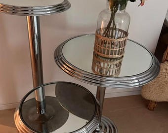 Nesting tables / mimiset, mirror table (set of 3) Hollywood Regency