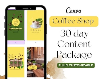 Coffee Shop 30 Day Content Package - FULLY CUSTOMIZABLE