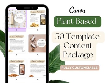 Plant Based Lifestyle 50 Template Content Package