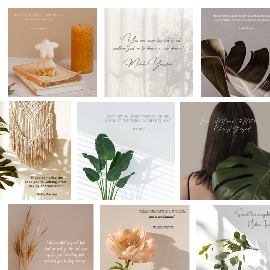 30 Inspirational Quotes by Women - Neutral Palette - Etsy
