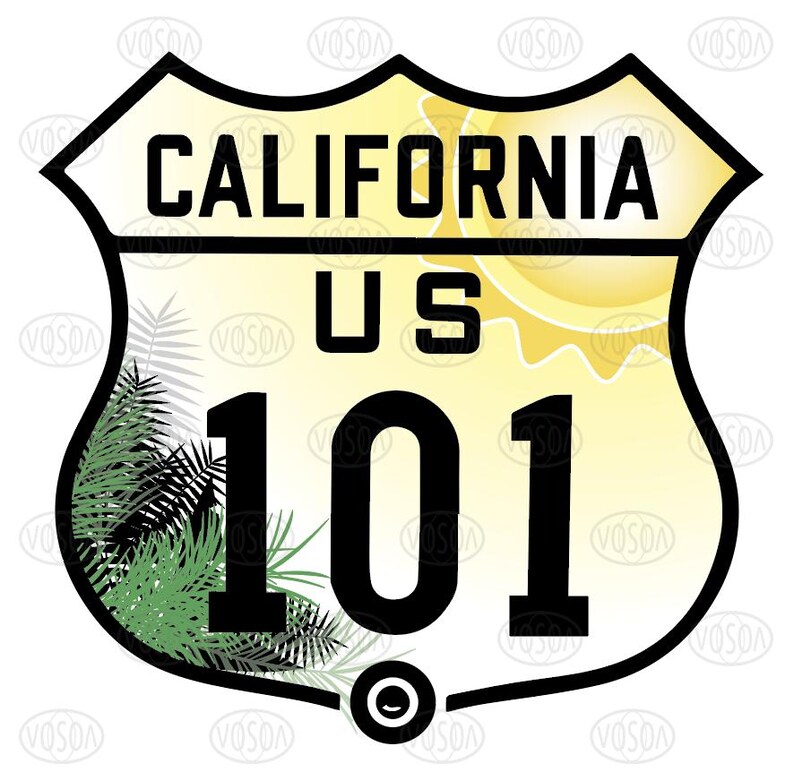 Ca. 101 Sign California US 101 Classic Sign PNG | Highway 101 Sunny Graphic Digital ...