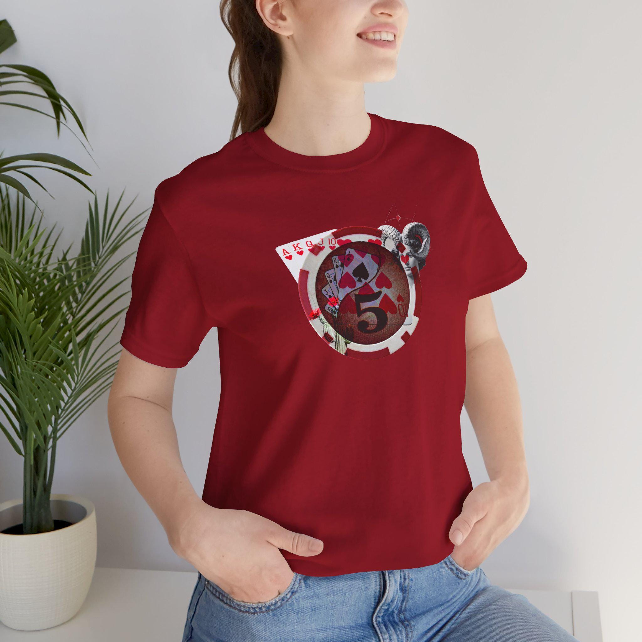 ロイヤルストレートフラッシュTシャツ、カジノグラフィックTシャツ 