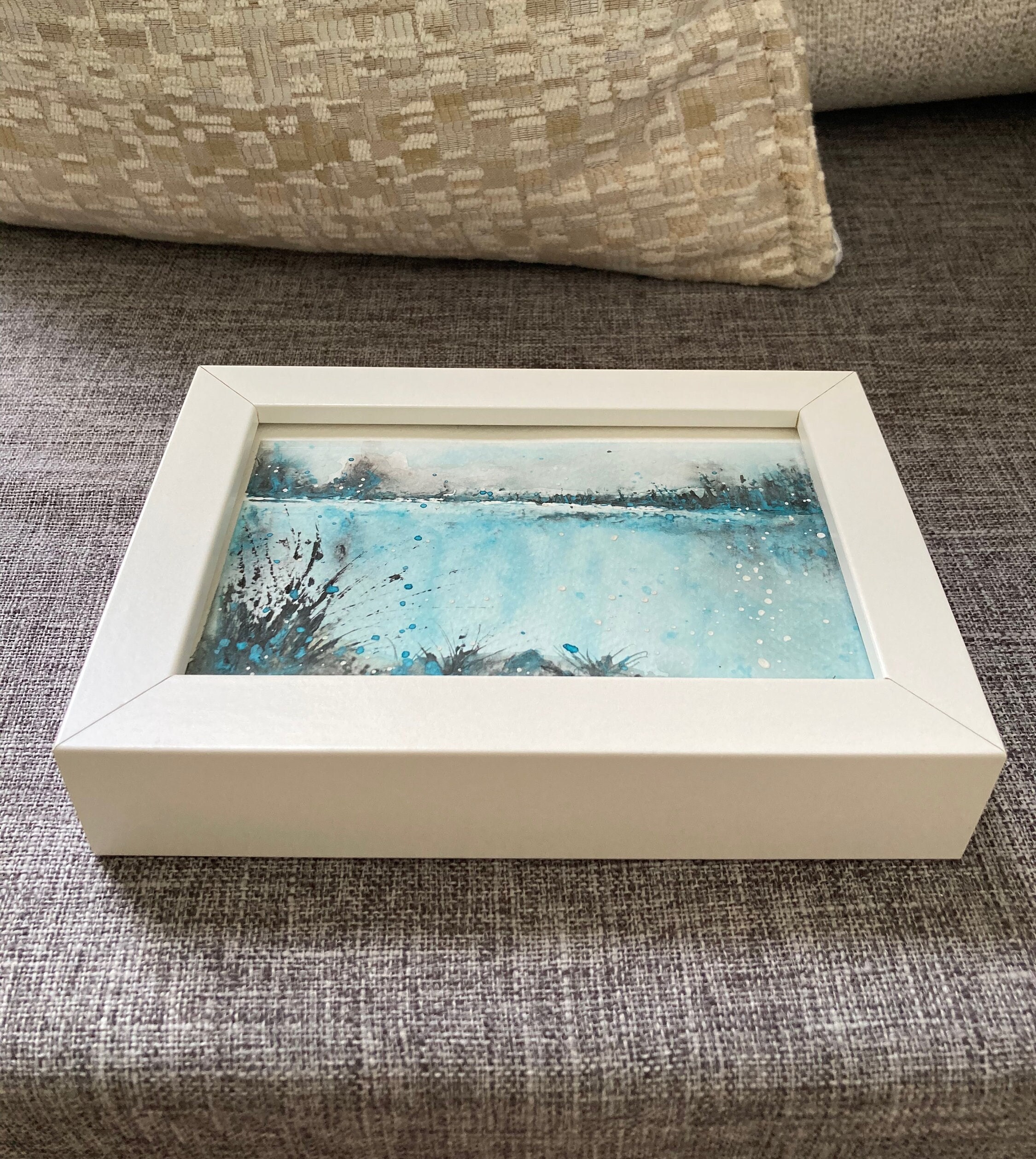 Framed Hand-painted Original Watercolor Painting Winter Lake - Etsy