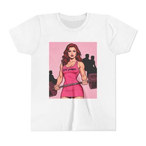 Youth Short Sleeve Tee - Empowering Girls Power, Kids Graphic T-Shirt, Feminist Girl Power Shirt, Children&#39;s Empowerment Tee, Youth Activist