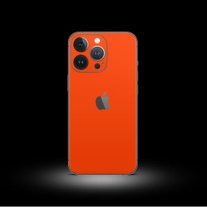 iPhone Neon Skin 3M Vinyl Full Wrap Skin for all iPhone Models Orange, Back Skin