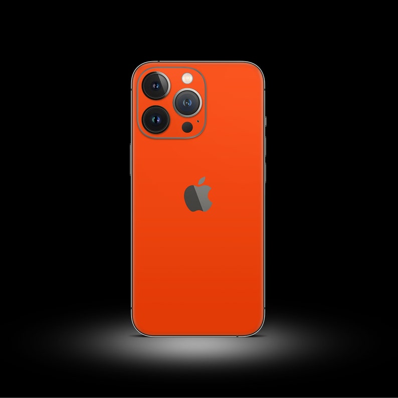 iPhone Neon Skin 3M Vinyl Full Wrap Skin for all iPhone Models Orange, Back Skin